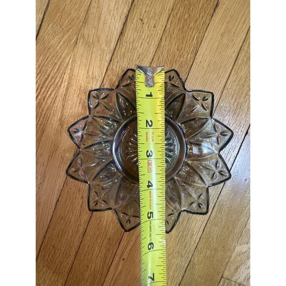 VTG Federal Glass Petal Star Carnival Glass Bowl Iridescent 5.5" MCM Candy Dish - Picture 2 of 5